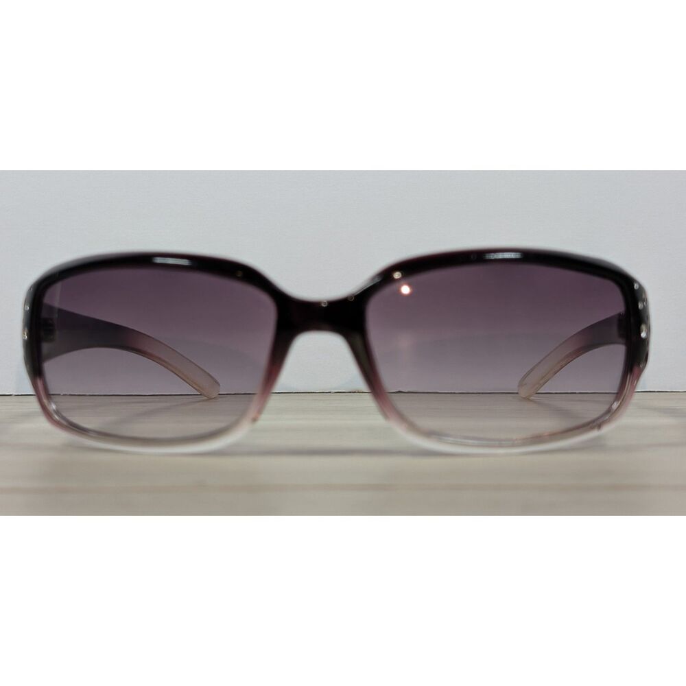 Women's Ombre Purple Rhinestone Sunglasses Gradient Lenses